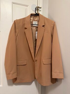 Abercrombie & Fitch Tan Single-Button Blazer